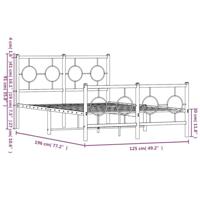 Bedframe met hoofd- en voeteneinde metaal wit 120 x 190 cm - thumbnail