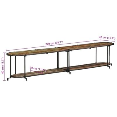 Tv-meubel 200x42x40 cm massief gerecycled hout