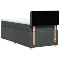 Boxspring met matras stof donkergrijs 90x190 cm - thumbnail