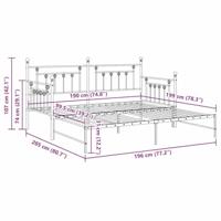 Bedframe voor een daybed met hoofdeinde Wit 100 x 190 cm Staal - thumbnail