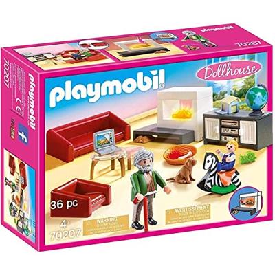 Playmobil dollhouse huiskamer met openhaard - 70207