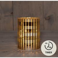 LED Cylinder glas ruit goud 9x12cm - thumbnail