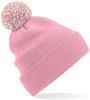 Beechfield CB450 Snowstar® Beanie - Dusky Pink/Off White - One Size - thumbnail