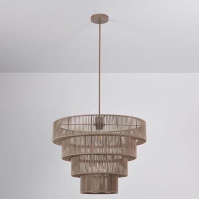 Hanglamp Galapagos taupe - E27-fitting - IP20 voor binnen - Taupe - Gevlochten katoenen koordjes - Vierlaags