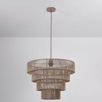 Hanglamp Galapagos taupe - E27-fitting - IP20 voor binnen - Taupe - Gevlochten katoenen koordjes - Vierlaags - thumbnail