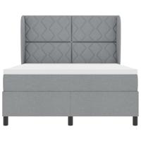 Boxspringbed met matras stof lichtgrijs 140x200 cm - thumbnail