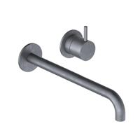 Hotbath Inbouw Wastafelkraan Cobber 25 cm Gebogen Uitloop 1-Hendel Verouderd Ijzer - thumbnail