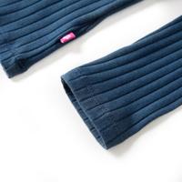 Kindershirt met lange mouwen geribd 128 marineblauw - thumbnail