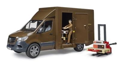 bruder MB Sprinter UPS met chauffeur en toebehoren modelvoertuig - thumbnail
