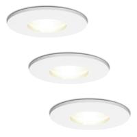 Set van 3 Barcelona - LED Inbouwspots - 5 Watt 400 lumen - 4000K Neutraal wit - GU10 - Dimbaar - Rond - IP44 voor badkamer, buiten en binnen - Wit - thumbnail