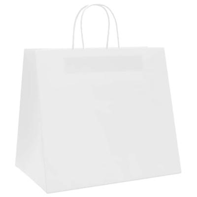 VidaXL Papieren zakken 250 st met hengsels 32x22x28 cm wit