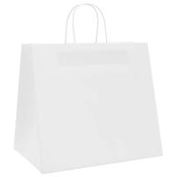 VidaXL Papieren zakken 250 st met hengsels 32x22x28 cm wit - thumbnail