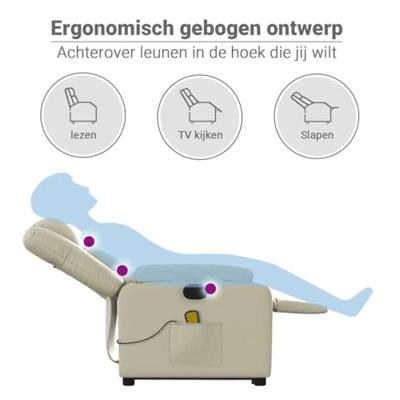 Sta-op-massagestoel verstelbaar kunstleer crèmekleurig