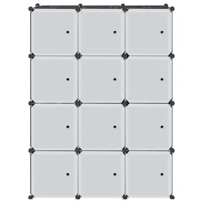 VidaXL Opbergmeubel met 12 vakken en ophangstangen polypropeen