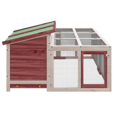 Konijnenhok 144x123x67,5 cm massief grenenhout mokkakleurig Konijnenhok 144x123x67,5 cm massief grenenhout mokkakleurig