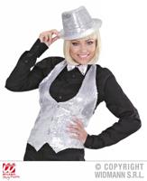 Glittervest zilver vrouw - thumbnail
