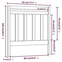 Hoofdbord 95x4x100 cm massief grenenhout grijs - thumbnail