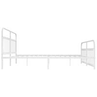 Bedframe met hoofd- en voeteneinde metaal wit 193x203 cm - thumbnail