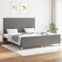 Bedframe zonder matras stof donkergrijs 160x200 cm - thumbnail