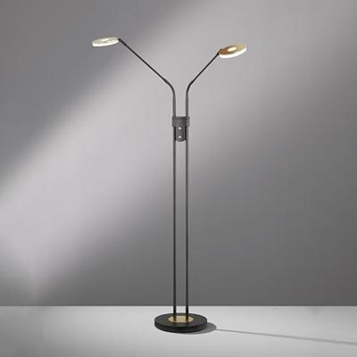 Fischer & Honsel 2-lichts leeslampDent zwart met goud - 40498