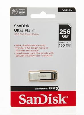 Usb stick 3.0 sandisk cruzer ultra fla usb-a 256gb