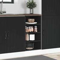 Onderkast 40x44,5x81,5 cm bewerkt hout zwart - thumbnail