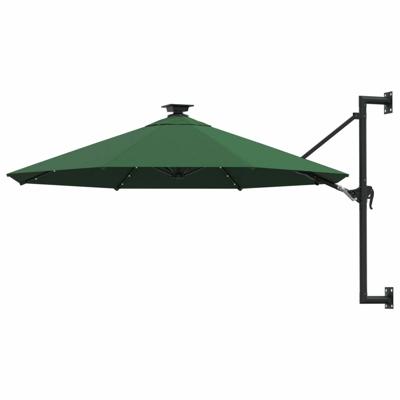 Wandparasol met LED's 300 cm groen