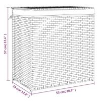 Wasmand met 2 vakken 53x35x57 cm poly rattan wit - thumbnail