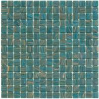 Mozaïek Amsterdam Goud 32.2x32.2 cm Glas Met Goud Ader En Turquoise The Mosaic Factory - thumbnail