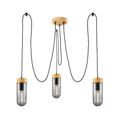 Home sweet home capri hanglamp 3L hout/glas Home sweet home capri hanglamp 3L hout/glas