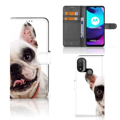 Motorola Moto E20 | E30 | E40 | Telefoonhoesje | Met pasjeshouder | Franse Bulldog
