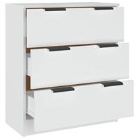 Dressoir 60x30x70 cm bewerkt hout wit - thumbnail