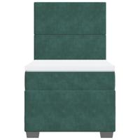 Boxspring met matras fluweel donkergroen 90x190 cm - thumbnail