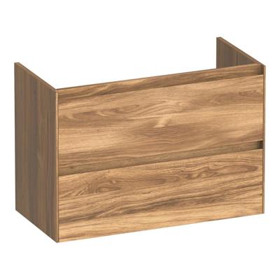 Brauer Inspire - Onderkast Ondiep - 80 cm - met 2 Softclose Lades Greeploos en 1 Sifon Uitsparing - Honey