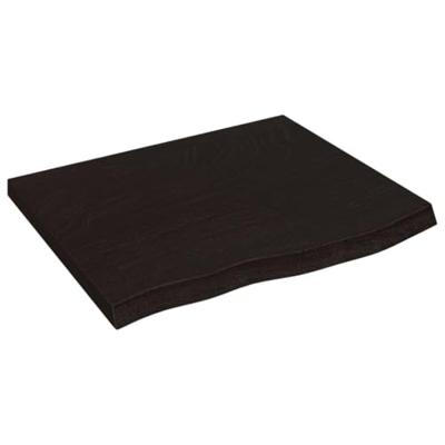 Tafelblad 60x50x(2-4)cm behandeld massief eikenhout donkerbruin