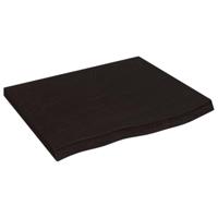 Tafelblad 60x50x(2-4)cm behandeld massief eikenhout donkerbruin - thumbnail