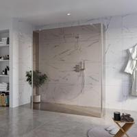 Fortifura Galeria Vrijstaande Inloopdouche - 180x200cm - Rookglas - antikalk - 8mm veiligheidsglas - 2 zijwanden 40cm - wandsteunen en hoekprofielen - Geborsteld RVS PVD (RVS) SW927769 2x/SW797943/SW797934 2x/SW798730 2x - thumbnail