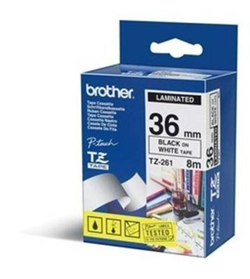 Brother TZe tape voor P-Touch 36 mm, zwart op wit Brother TZe tape voor P-Touch 36 mm, zwart op wit