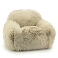 By-Boo Kinderfauteuil 'Hug' Fluffy, kleur Taupe - thumbnail