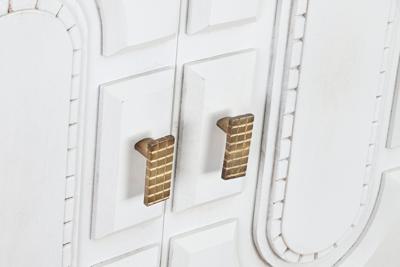 Dressoir DKD Home Decor Grijs Gouden Metaal Wit Mangohout (152 x 43 x 84 cm)