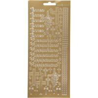 Creativ Company Stickers, onnea rippyhlana, vel 10x23 cm, goud, 1 vel - thumbnail