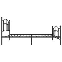 Bedframe met hoofd- en voeteneinde metaal zwart 90x200 cm - thumbnail