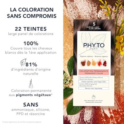 Phytocolor Permanente Haarkleuring 5 Lichtbruin Intens en Natuurlijke Kleur - thumbnail