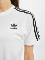 Dames-T-Shirt met Korte Mouwen Adidas 3 stripes Wit - Maat: 36 - thumbnail