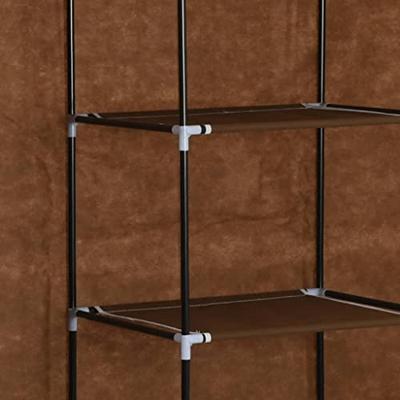 VidaXL Kledingkast met vakken en stangen 150x45x175 cm stof bruin