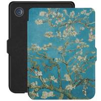Lunso - Geschikt voor Kobo Clara 2E hoes (6 inch) - Vegan Saffiano Leren sleep cover - Van Gogh Amandelbloesem - thumbnail