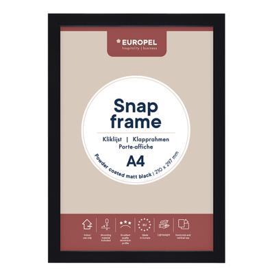 Europel clicklijst, lijst 25mm A4, mat zwart posterframe