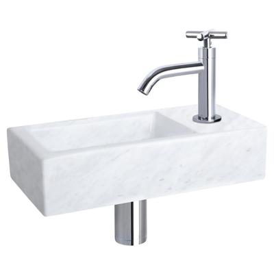 Fonteinset Differnz Helios 37.5x18.5x9.5 cm Marmer Wit Met Gebogen Kruis Kraan Chroom Differnz Fonteinset Differnz Helios 37.5x18.5x9.5 cm Marmer Wit Met Gebogen Kruis Kraan Chroom Differnz