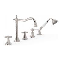 Badrandkraan Tres Clasic Mengkraan Incl. Omstelknop en Handdouche RVS Tres - thumbnail