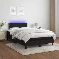 Boxspring met matras en LED stof zwart 120x190 cm - thumbnail